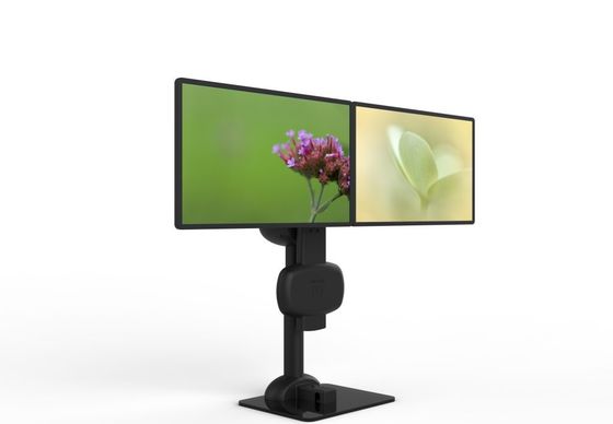 Montage à double moniteur rotatif pour soulager les douleurs au cou et au bassin